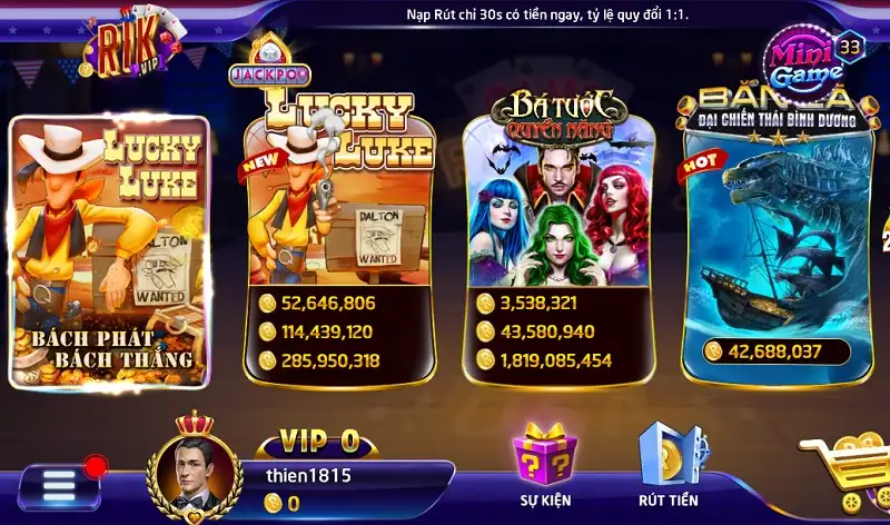 quay slot lucky luke tại link vào Rik