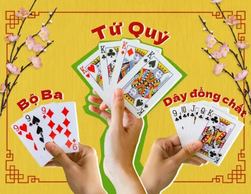 Thứ tự các lá bài trong game tiến lên miền bắc sẽ mạnh dần từ 3 đến 2