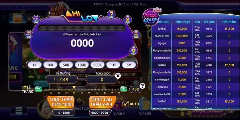 hilo Thông tin tổng quát về mini game Hilo tại cổng game Rikvip