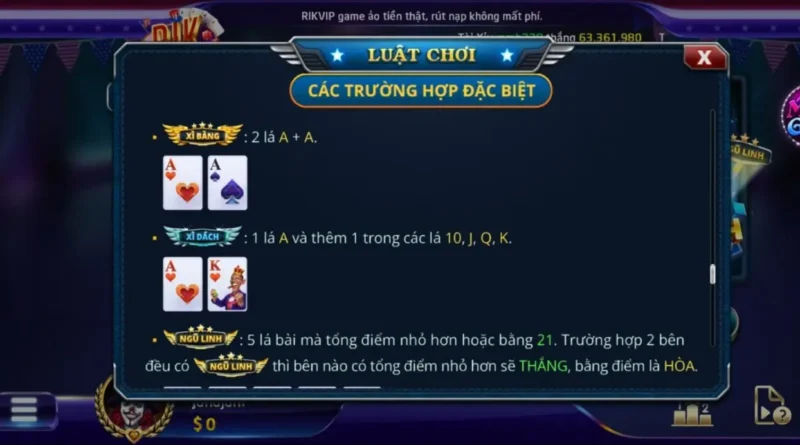 bài xì dách tại Rik vip