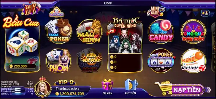 Giới thiệu về mini game tại Rikvip