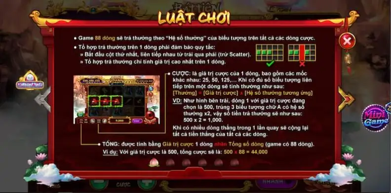 Luật chơi của game Bát Tiên Quá Hải tại cổng game Rik