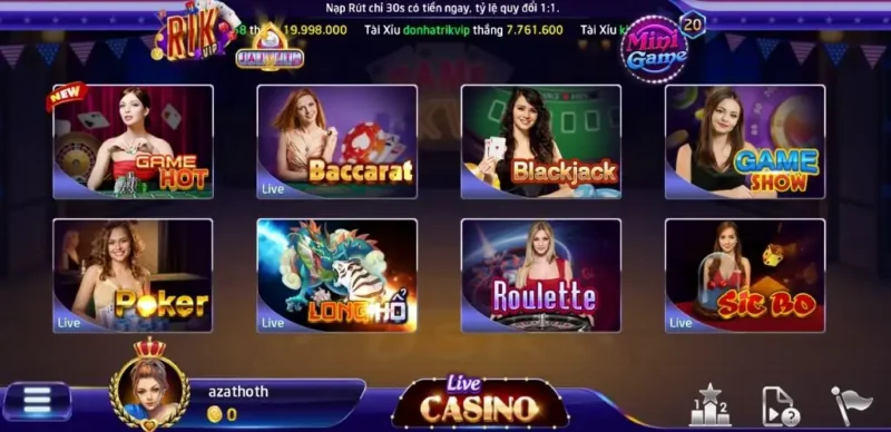 Cách tính điểm trong livestream blackjack Rik vip