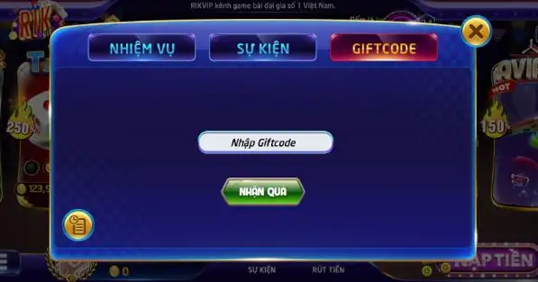 Các sự kiện nhận Giftcode miễn phí tại cổng game Rikvip