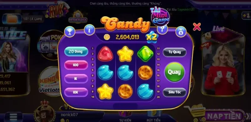candy 1 Hệ số trả thưởng của game Candy tại Rik vip