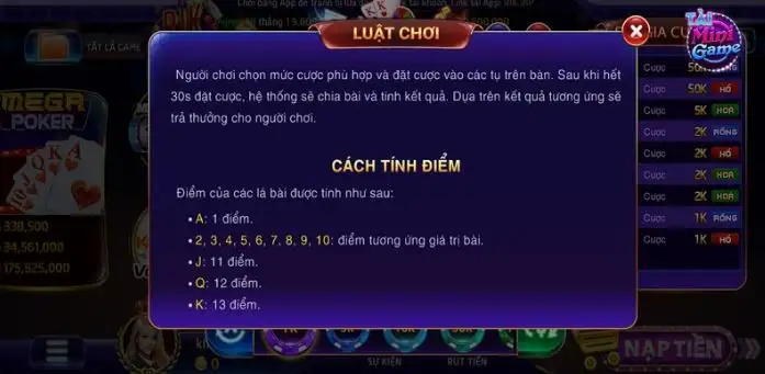 Luật chơi game Rồng Hổ tại cổng game Rik vip